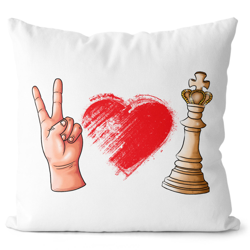 Polštářek Love Chess (Velikost: 55 x 55 cm)