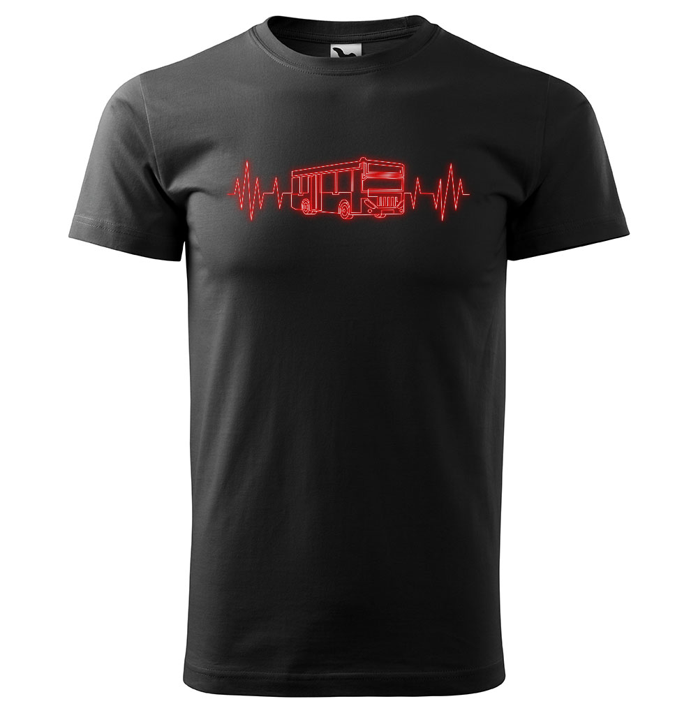 Tričko Bus Heartbeat (Velikost: M, Typ: pro muže, Barva trička: Černá)