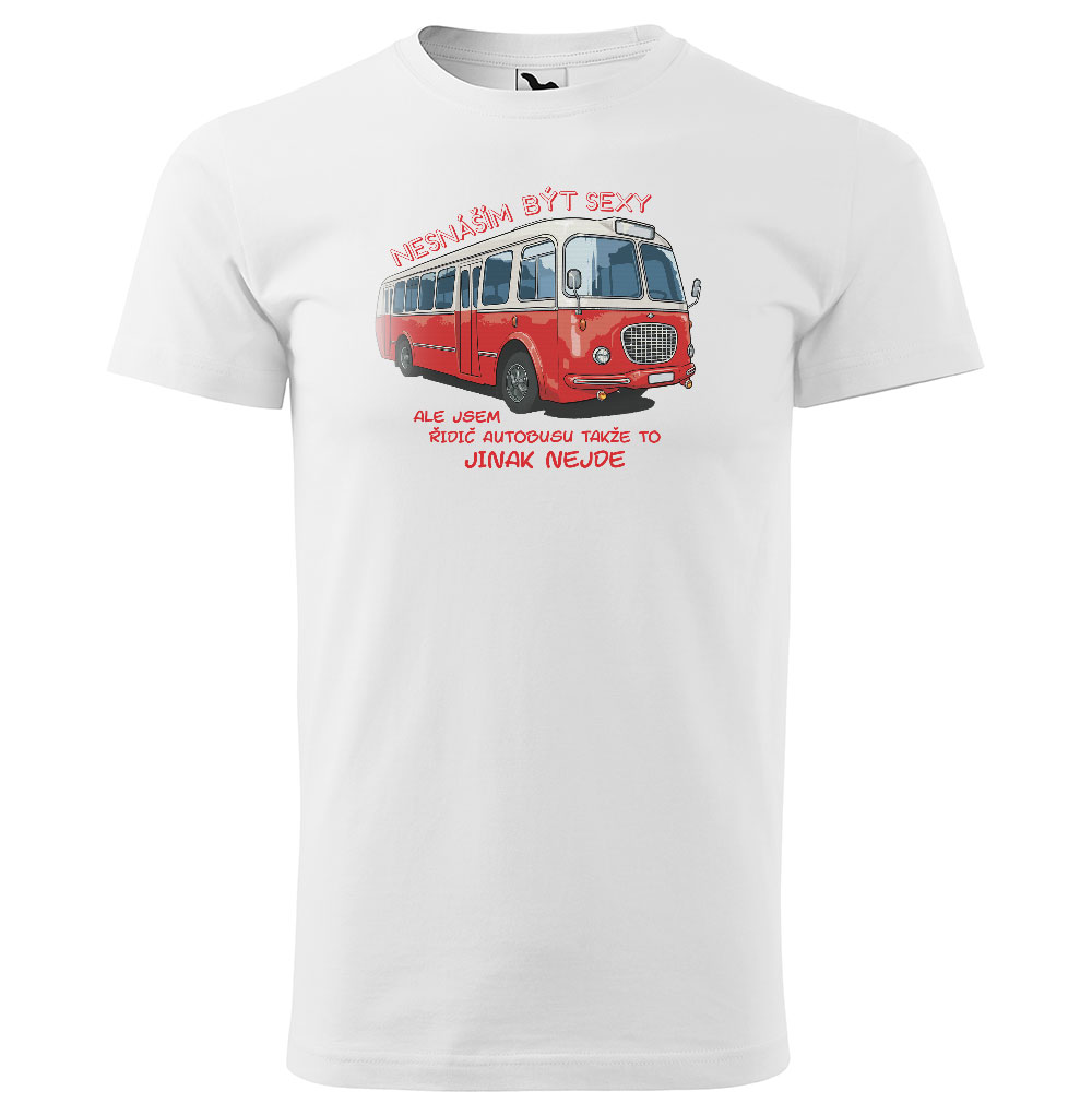 Tričko Sexy autobusák – pánské (Velikost: S, Barva trička: Bílá)