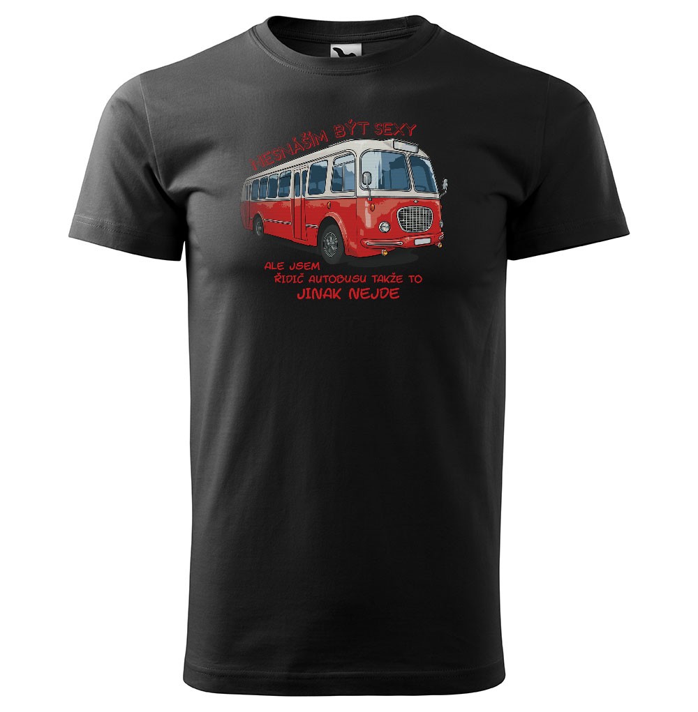 Tričko Sexy autobusák – pánské (Velikost: XS, Barva trička: Černá)