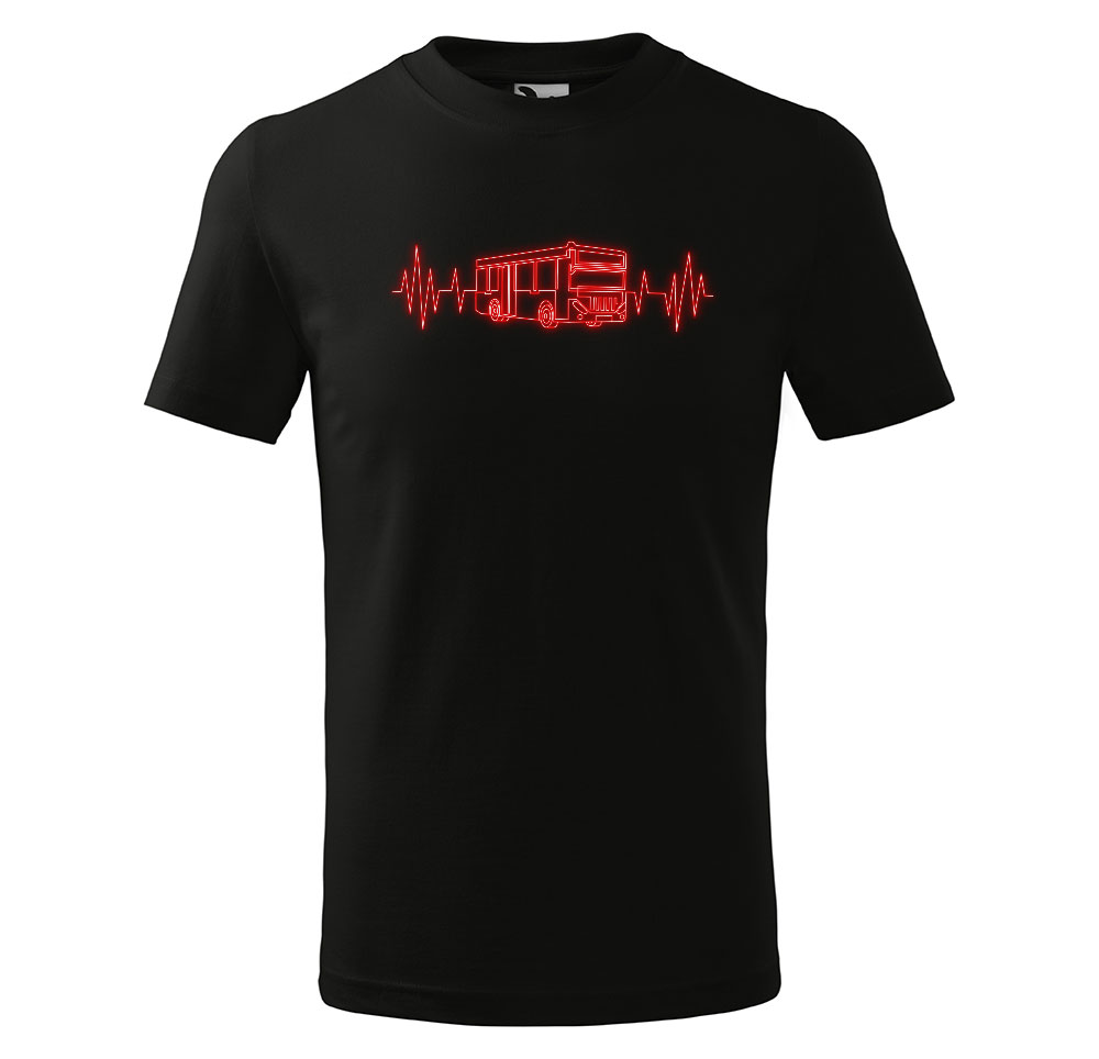 Tričko Bus Heartbeat - dětské (Velikost: 110, Barva trička: Černá)