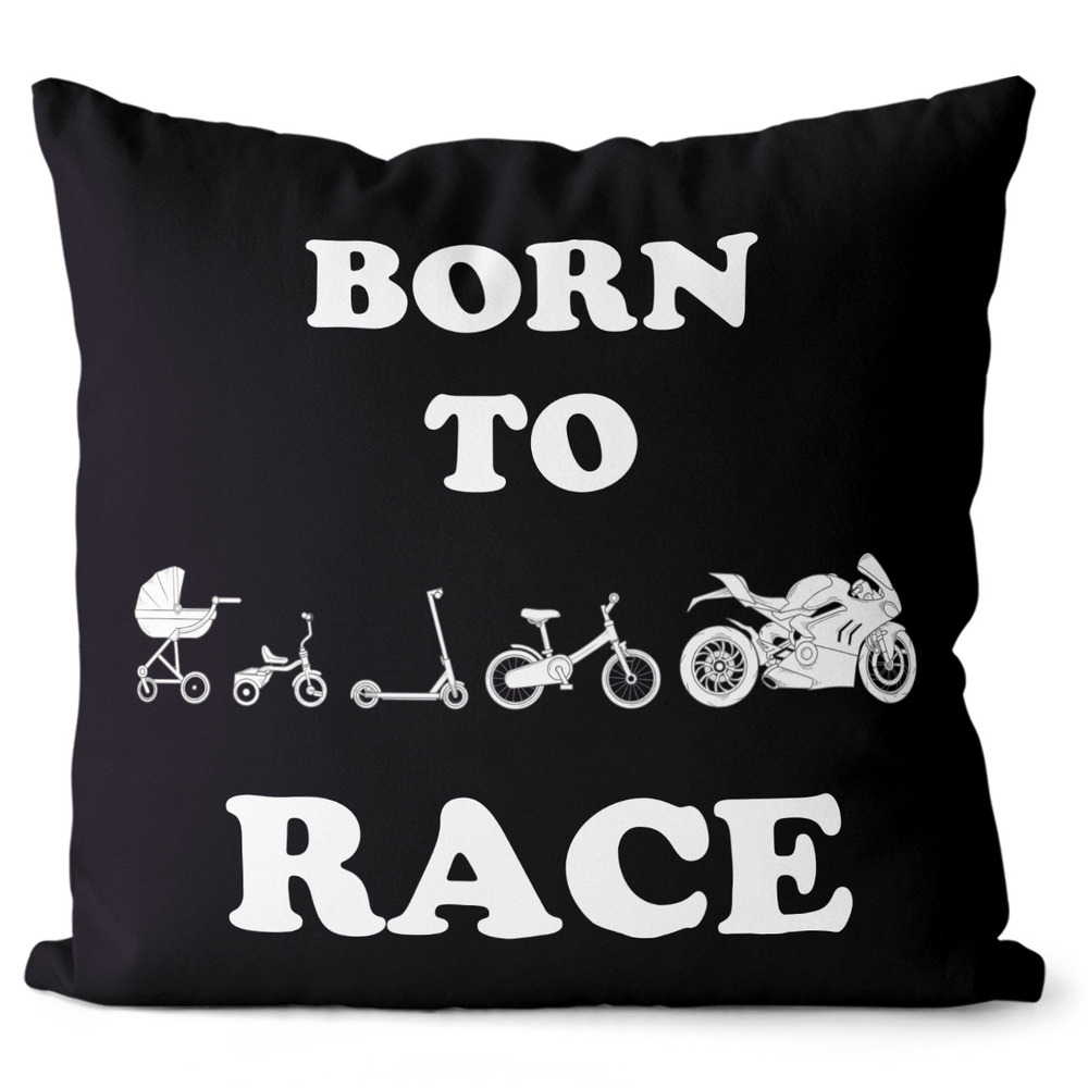 Polštář Born to race (Velikost: 55 x 55 cm)