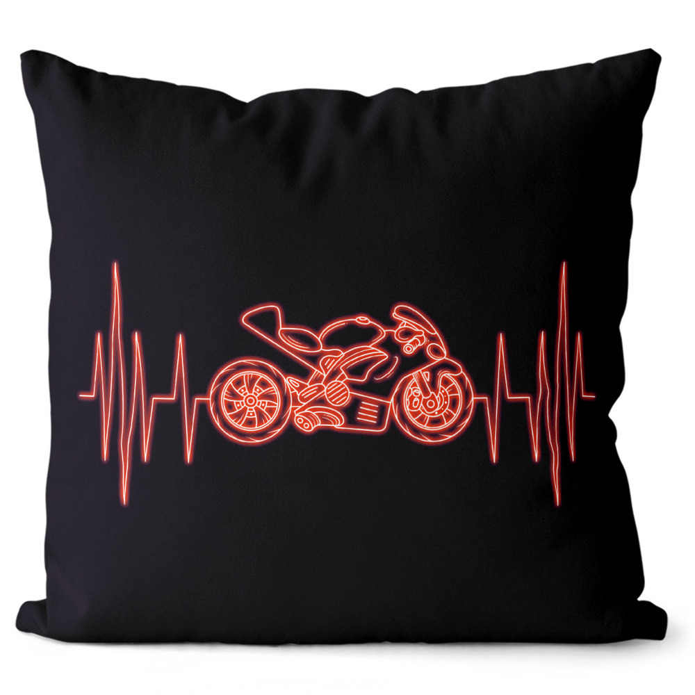 Polštář Srdeční puls – roadbike (Velikost: 40 x 40 cm)