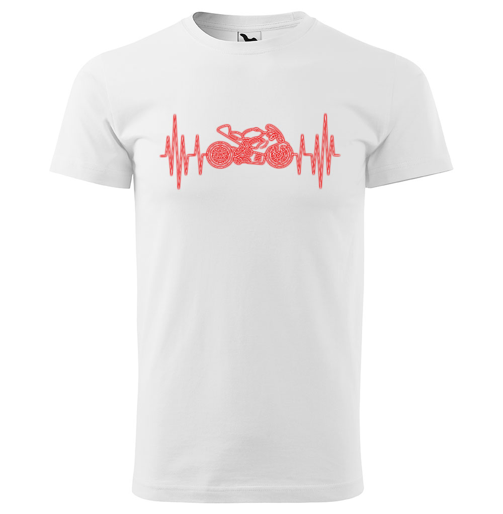 Tričko Srdeční puls – roadbike (Velikost: XS, Typ: pro muže, Barva trička: Bílá)