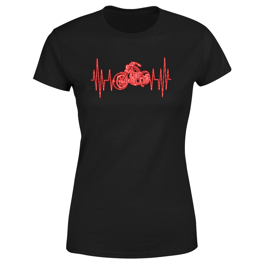 Tričko Srdeční puls – chopper (Velikost: L, Typ: pro ženy, Barva trička: Černá)