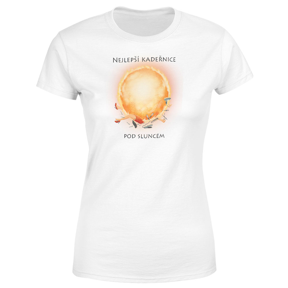 Tričko Nejlepší kadeřnice pod sluncem – dámské (Velikost: L, Barva trička: Bílá)