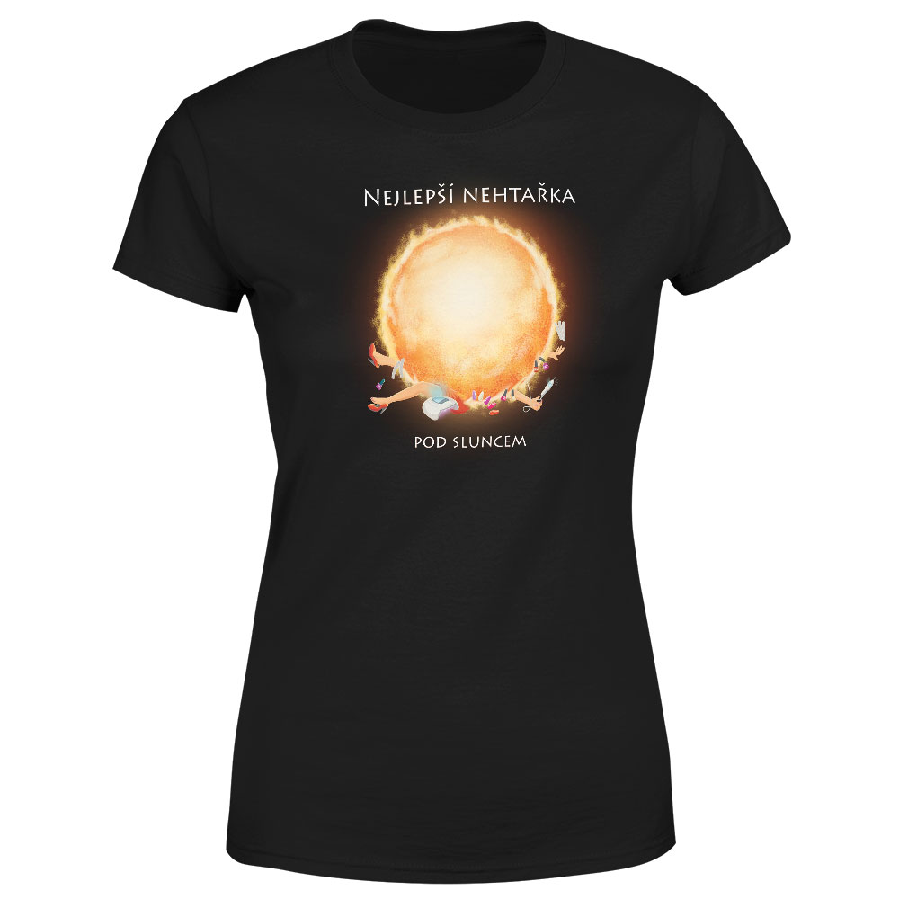 Tričko Nejlepší nehtařka pod sluncem – dámské (Velikost: S, Barva trička: Černá)