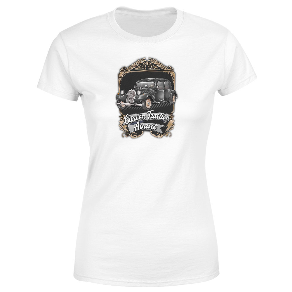 Tričko Citröen Traction Avant Black (Velikost: XS, Typ: pro ženy, Barva trička: Bílá)