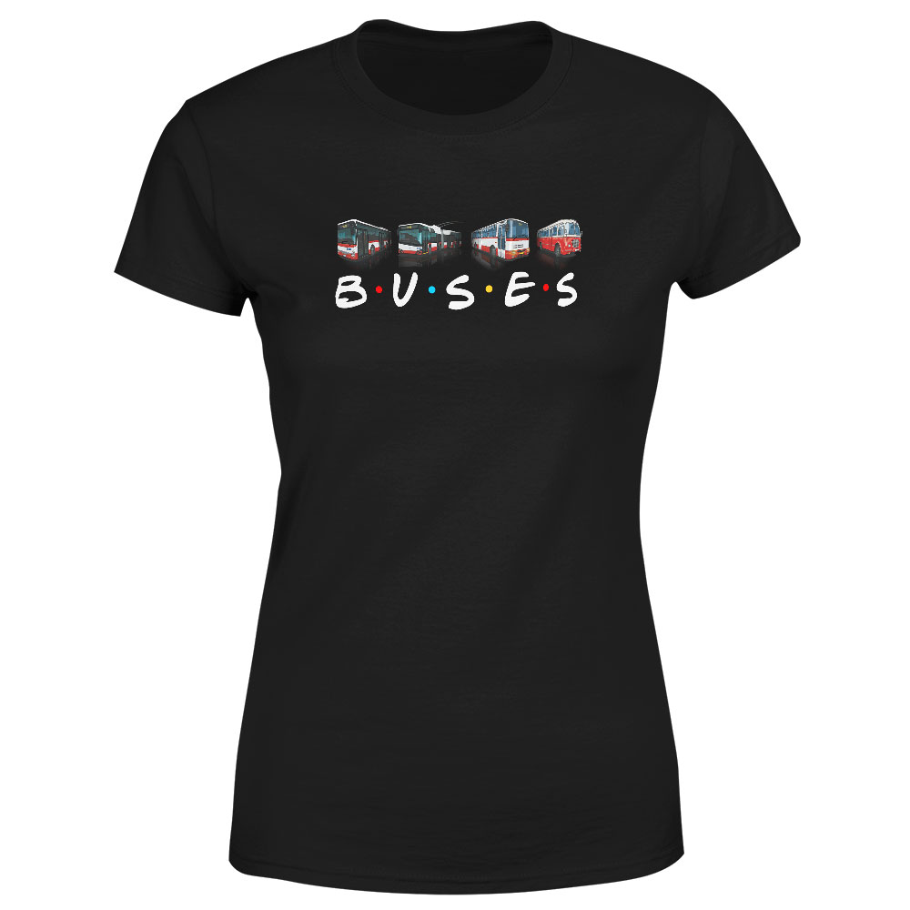Tričko Buses (Velikost: S, Typ: pro ženy, Barva trička: Černá)