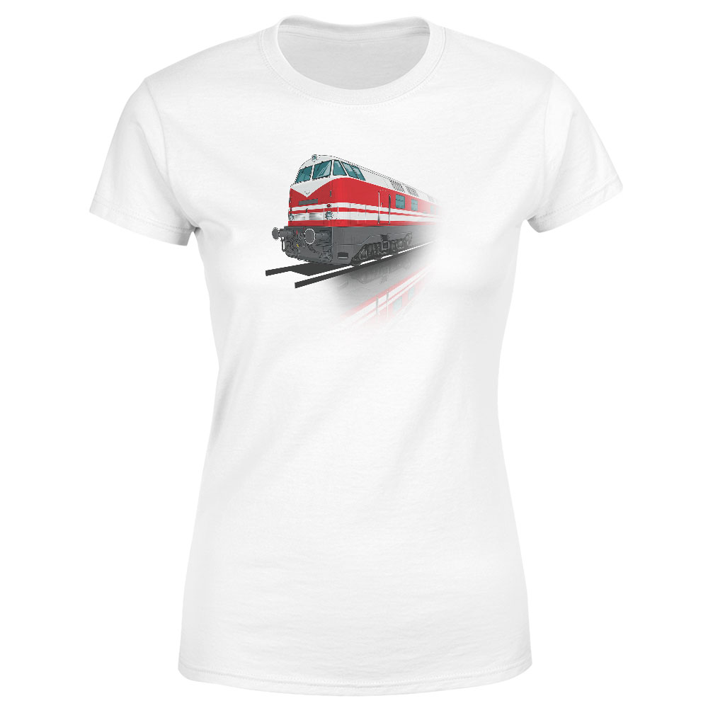 Tričko Lokomotiva V 180 (DR) (Velikost: L, Typ: pro ženy, Barva trička: Bílá)