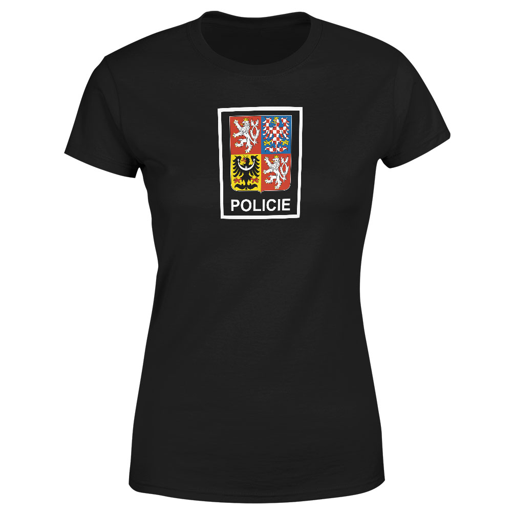 Tričko Policejní erb (Velikost: XS, Typ: pro ženy, Barva trička: Černá)