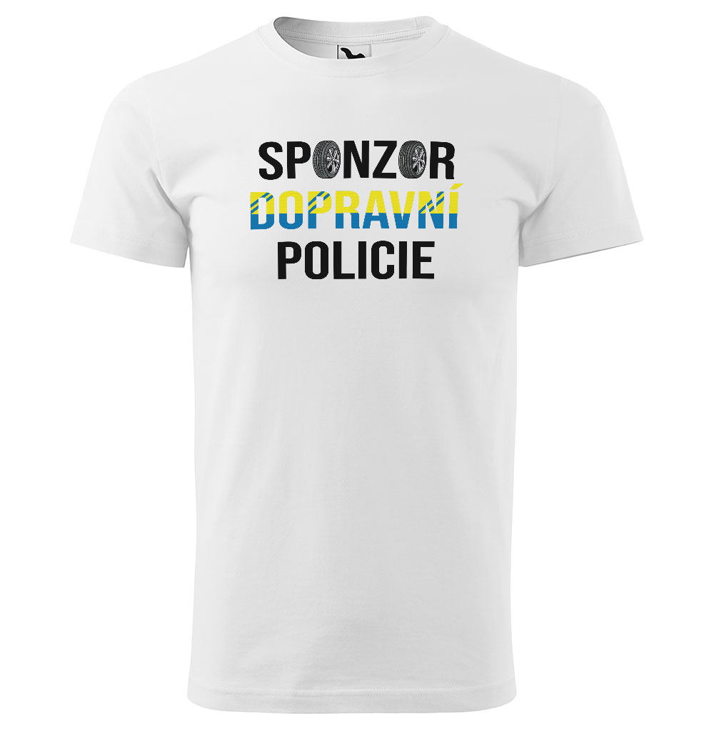 Tričko Sponzor dopravní policie (Velikost: M, Typ: pro muže, Barva trička: Bílá)