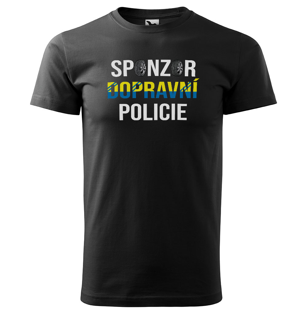 Tričko Sponzor dopravní policie (Velikost: 3XL, Typ: pro muže, Barva trička: Černá)
