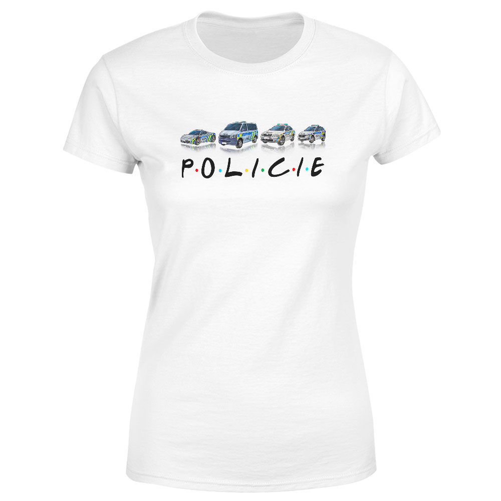 Tričko Policie (Velikost: M, Typ: pro ženy, Barva trička: Bílá)