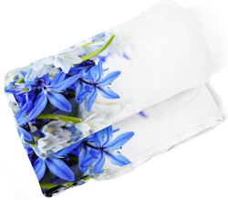 Deka Modré a bílé květy