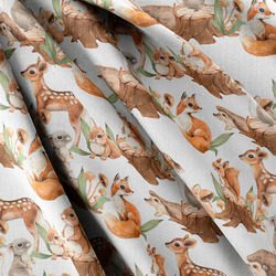 Strukturovaná tkanina – Lesní zvířátka