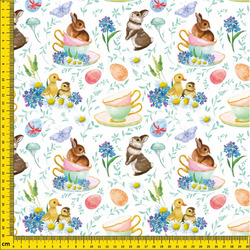 Strukturovaná tkanina – Velikonoční králíčci