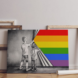 Foto na plátně Za oponou LGBT 90x60 cm