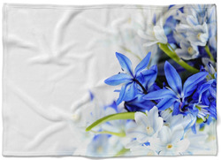 Deka Modré a bílé květy
