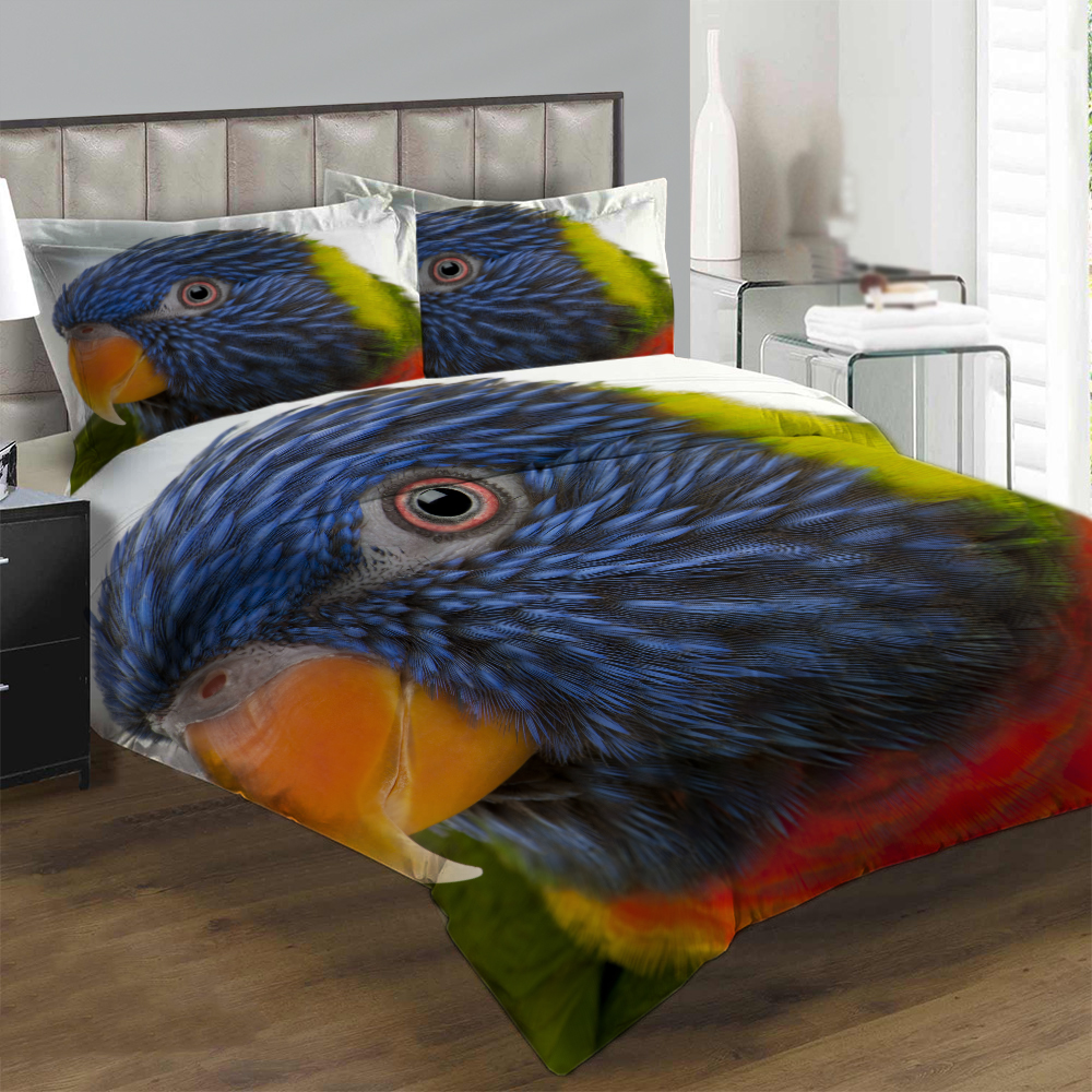 IMPAR Povlečení Barevný papoušek 200x140 cm (Rozměr : 1x140/220 + 1x90/70)