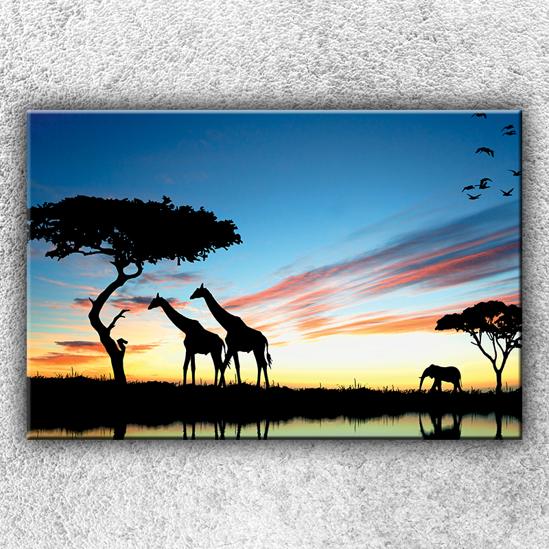 IMPAR Fotografie na plátno Siluety safari 1 120x80 cm