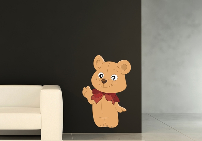 IMPAR Samolepka na zeď Medvídek s mašlí (Velikost: 120 x 80 cm)