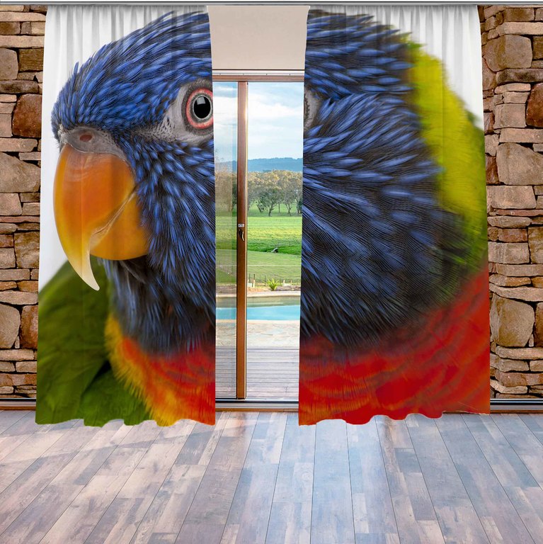 IMPAR Závěsy Barevný papoušek (Rozměr : 140x250, Materiál: Interlock)