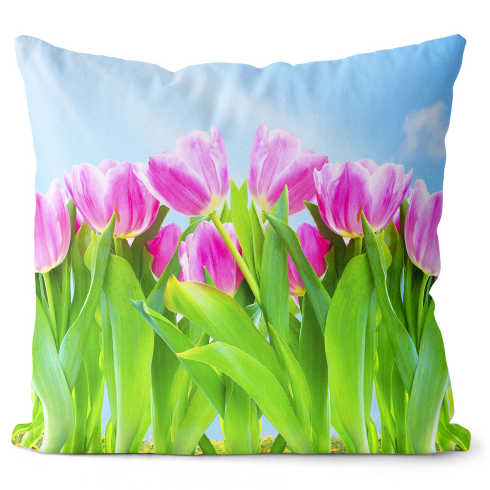IMPAR Polštář Růžové tulipány 40x40 cm (Velikost: 40 x 40 cm)