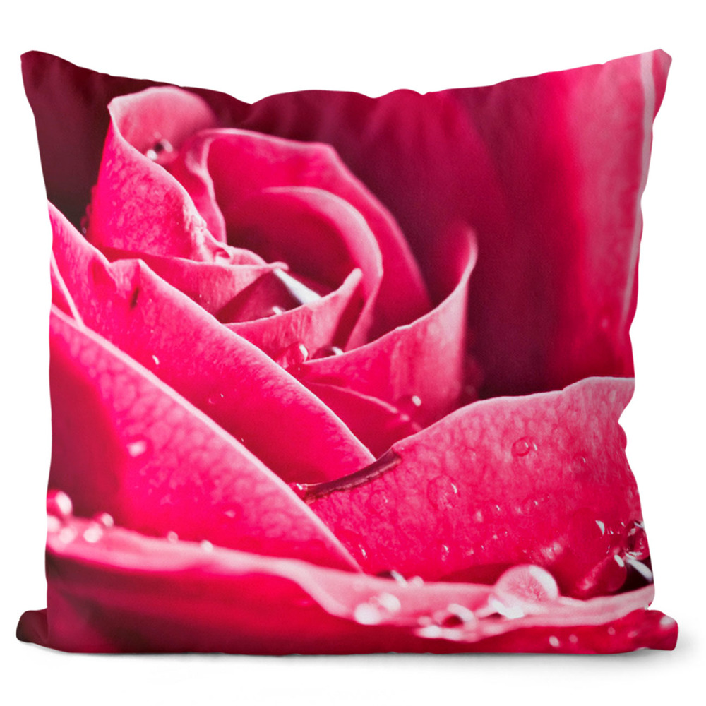 IMPAR Polštář Růže růžová 40x40 cm (Velikost: 40 x 40 cm, Výplň 40x40: )