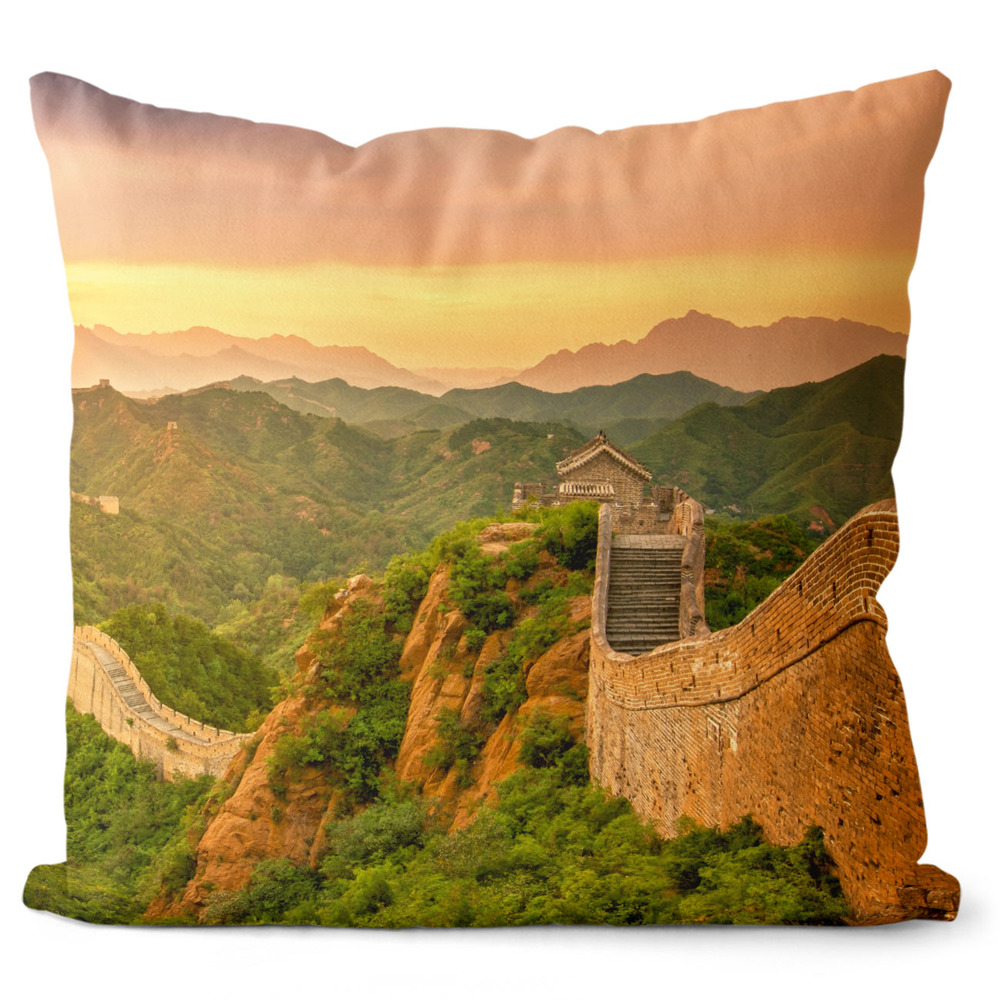 IMPAR Foto polštář Čínská zeď 40x40 cm (Velikost: 40 x 40 cm)