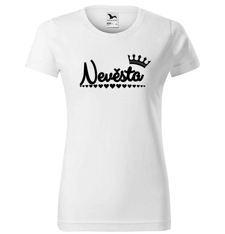 Tričko Nevěsta - dámské (Velikost: XL, Barva trička: Bílá)