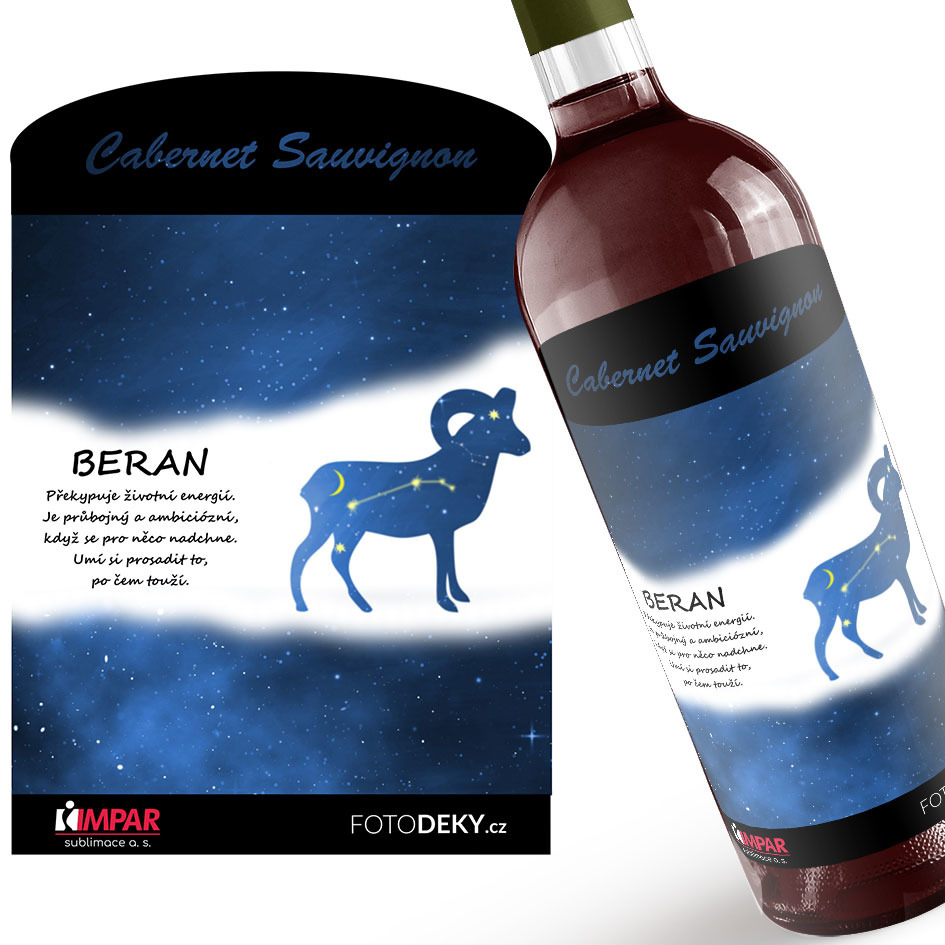 Víno Beran (21.3. - 20.4.) - Modré provedení (Druh Vína: Červené víno)