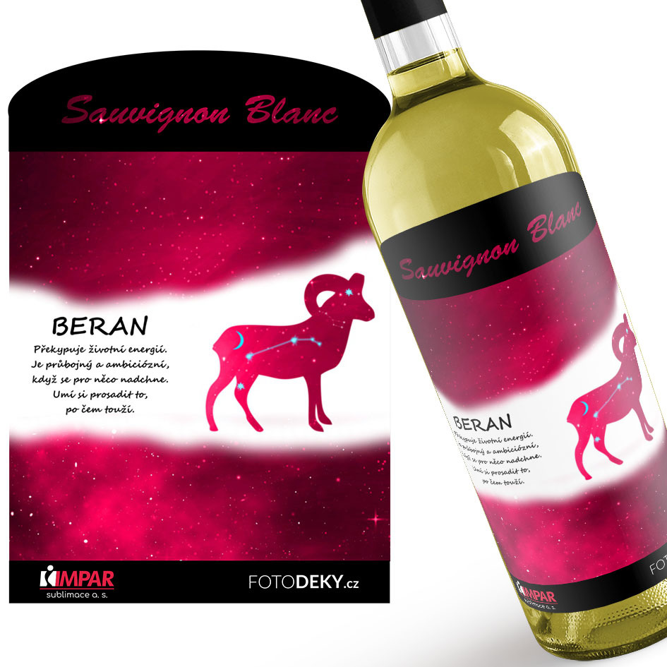 Víno Beran (21.3. - 20.4.) - Červené provedení (Druh Vína: Bílé víno)