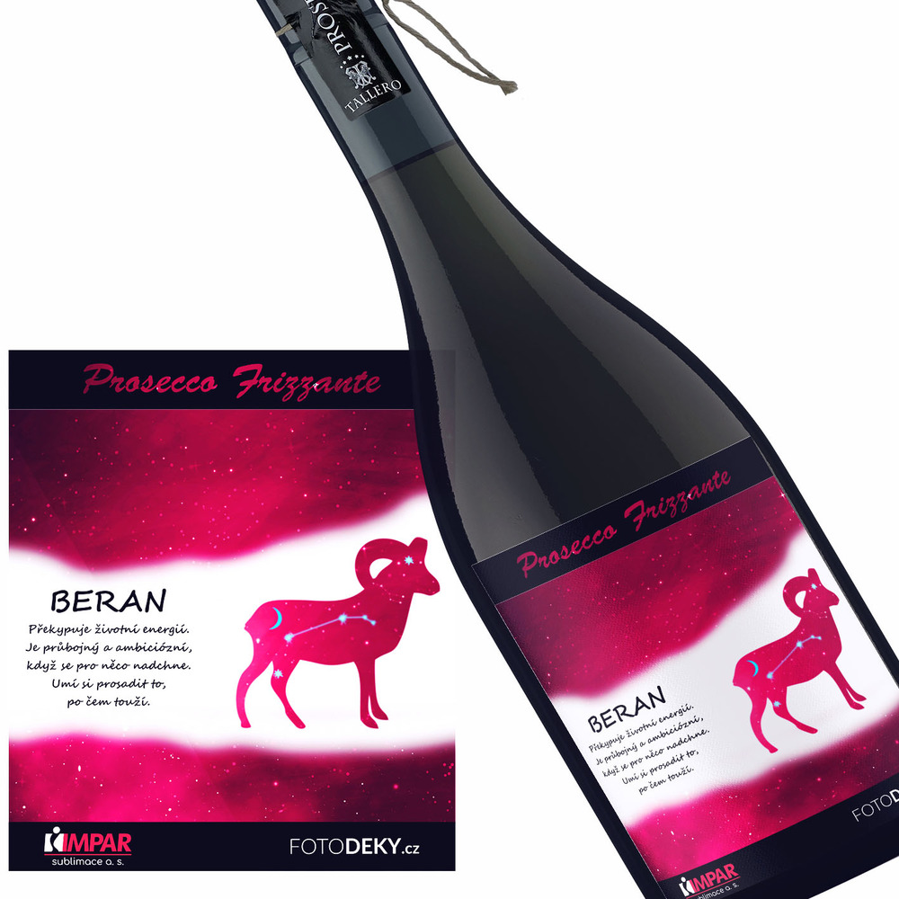 Víno Beran (21.3. - 20.4.) - Červené provedení (Druh Vína: Prosecco)