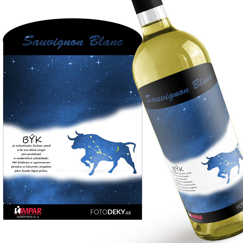 Víno Býk (21.4. - 21.5.) - Modré provedení (Druh Vína: Bílé víno)