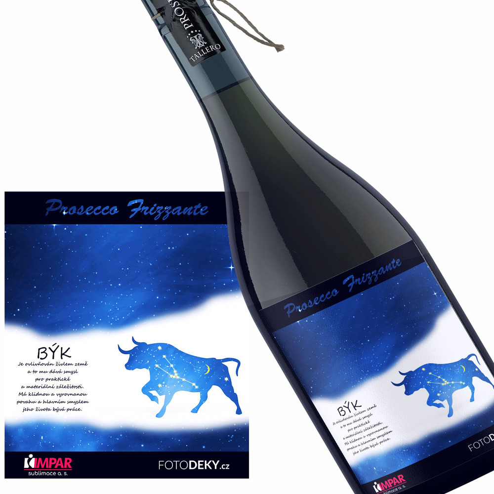 Víno Býk (21.4. - 21.5.) - Modré provedení (Druh Vína: Prosecco)