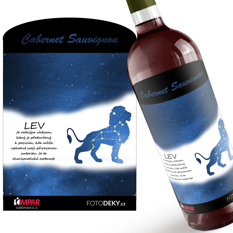 Víno Lev (23.7. - 22.8.) - Modré provedení (Druh Vína: Červené víno)