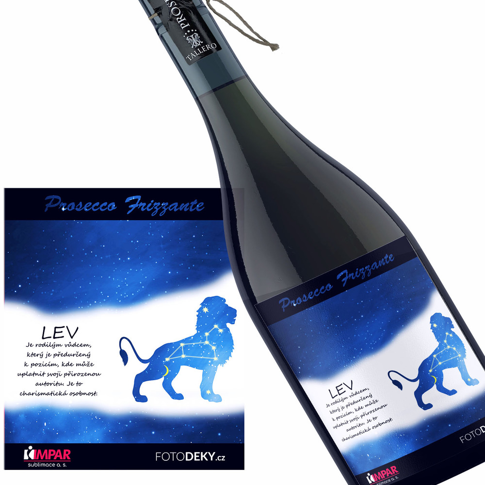 Víno Lev (23.7. - 22.8.) - Modré provedení (Druh Vína: Prosecco)