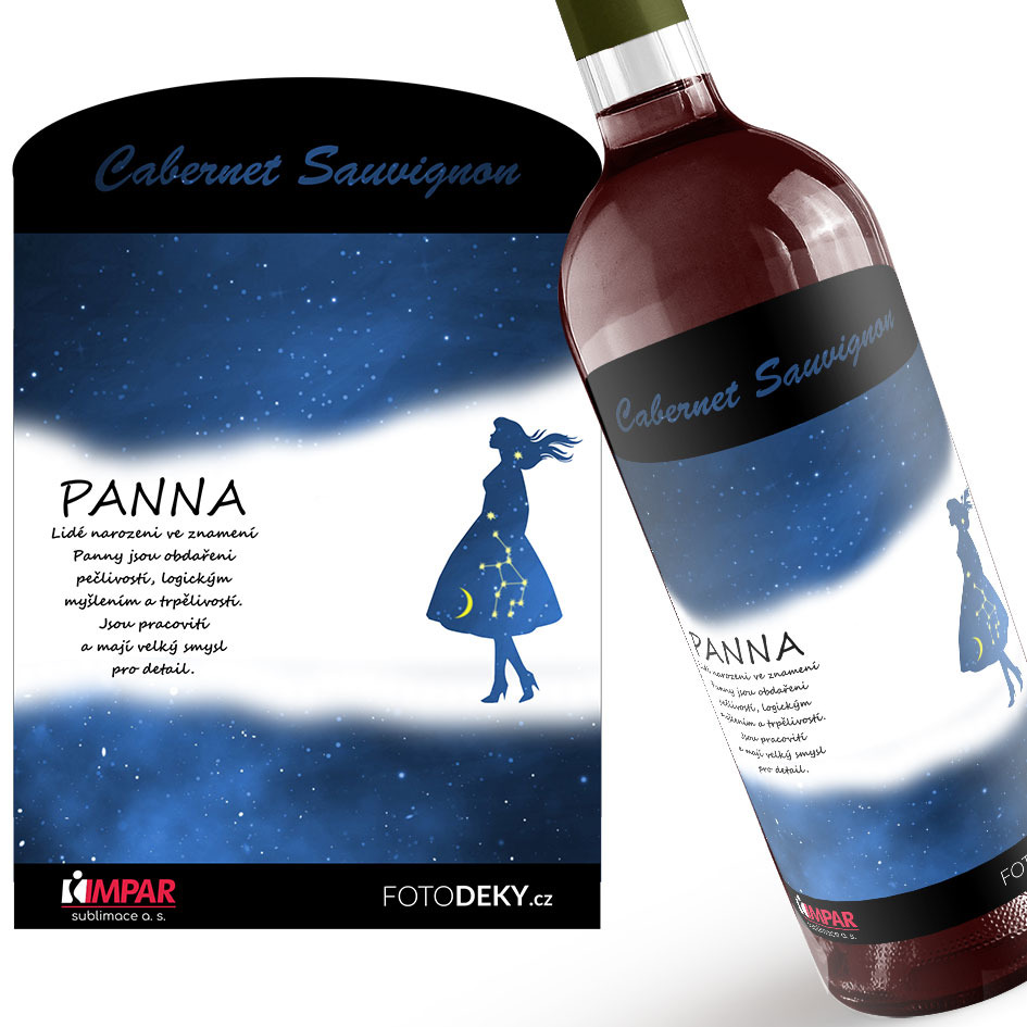 Víno Panna (23.8. - 22.9.) - Modré provedení (Druh Vína: Červené víno)