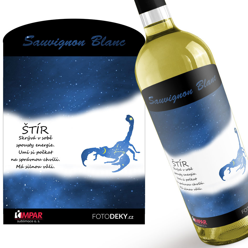 Víno Štír (23.10. - 22.11.) - Modré provedení (Druh Vína: Bílé víno)