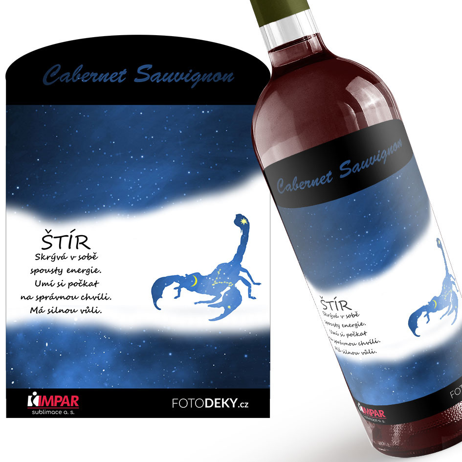 Víno Štír (23.10. - 22.11.) - Modré provedení (Druh Vína: Červené víno)
