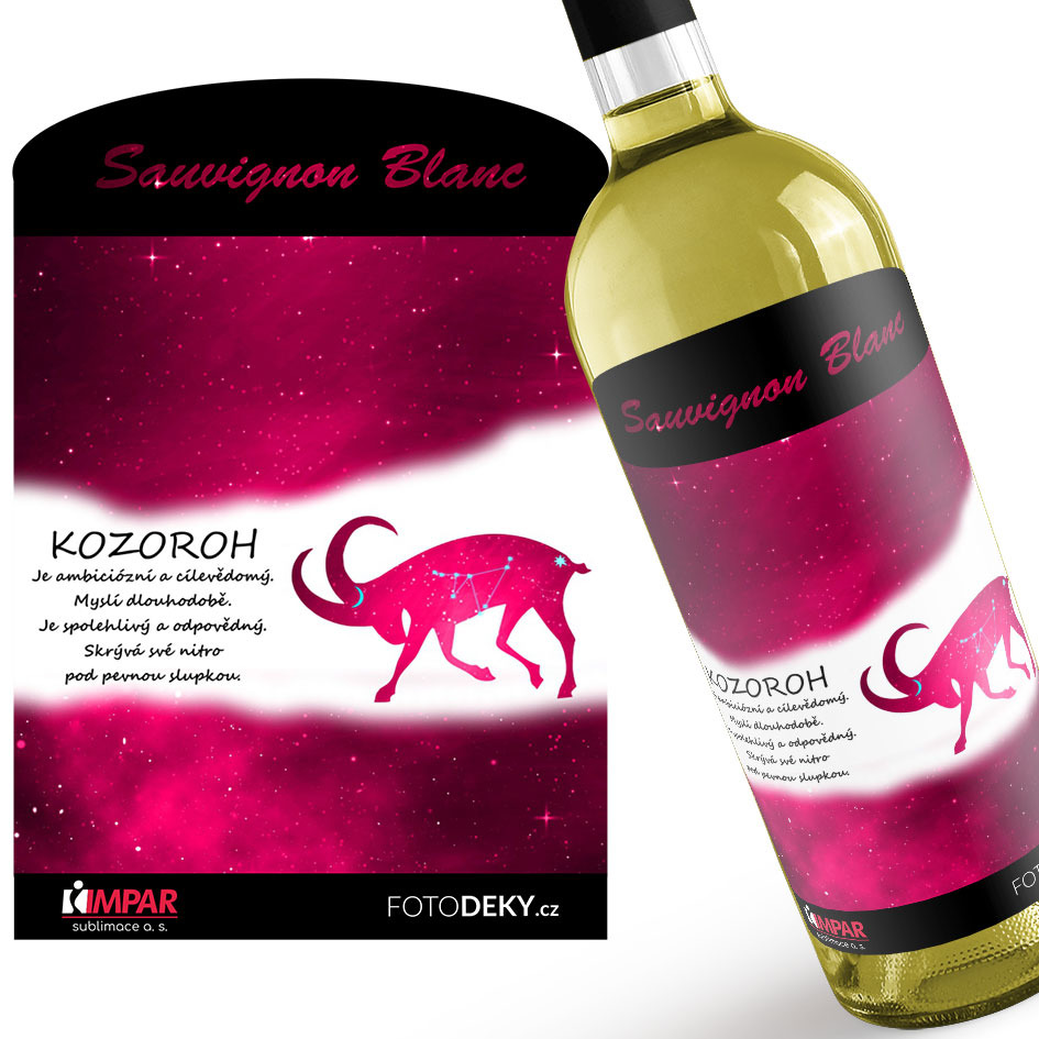 Víno Kozoroh (22.12. - 20.1.) - Červené provedení (Druh Vína: Bílé víno)