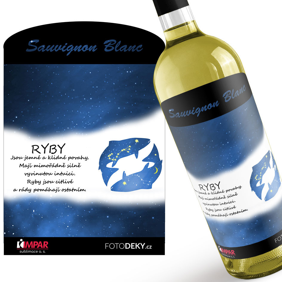 Víno Ryby (21.2. - 20.3.) - Modré provedení (Druh Vína: Bílé víno)