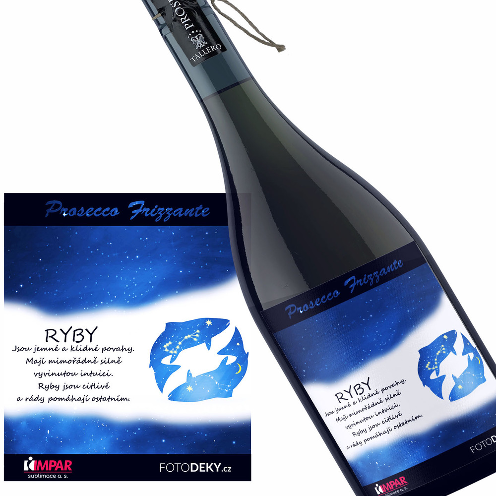 Víno Ryby (21.2. - 20.3.) - Modré provedení (Druh Vína: Prosecco)