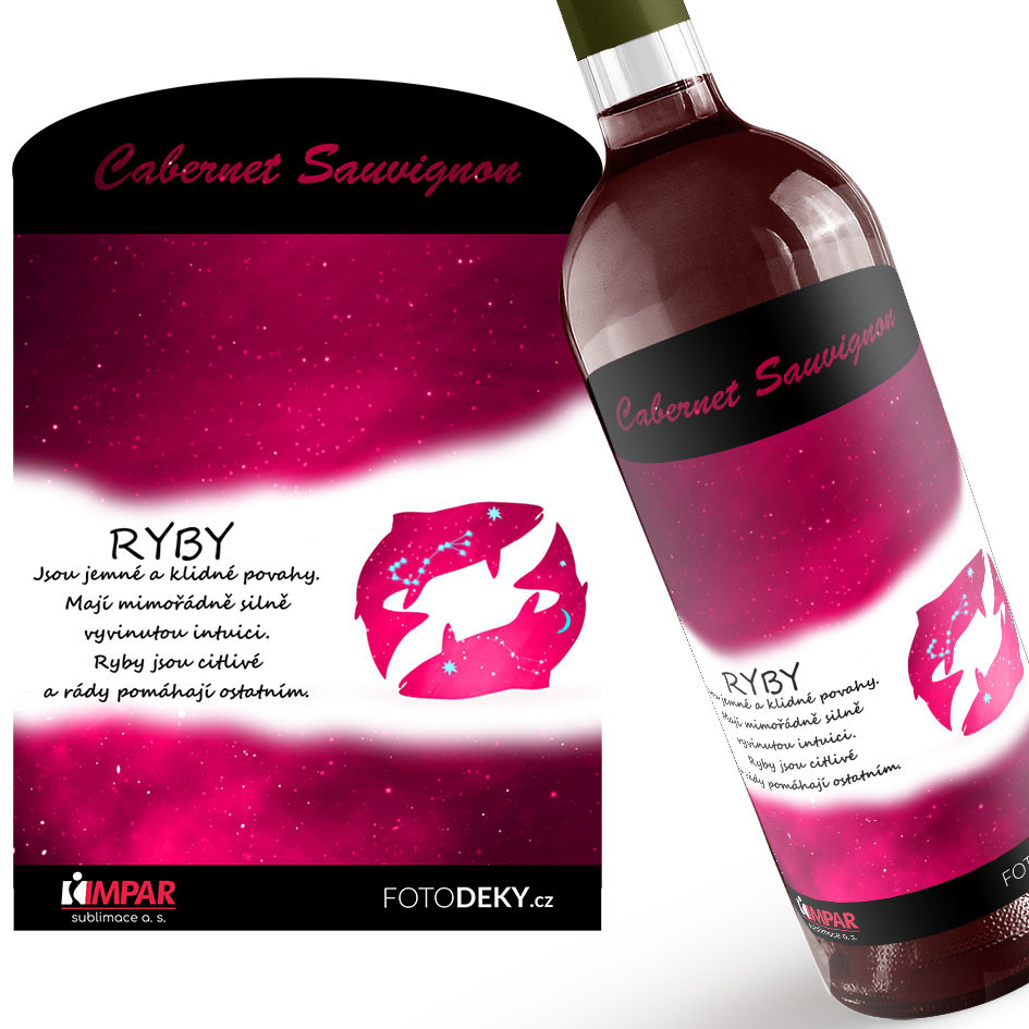 Víno Ryby (21.2. - 20.3.) - Červené provedení (Druh Vína: Červené víno)