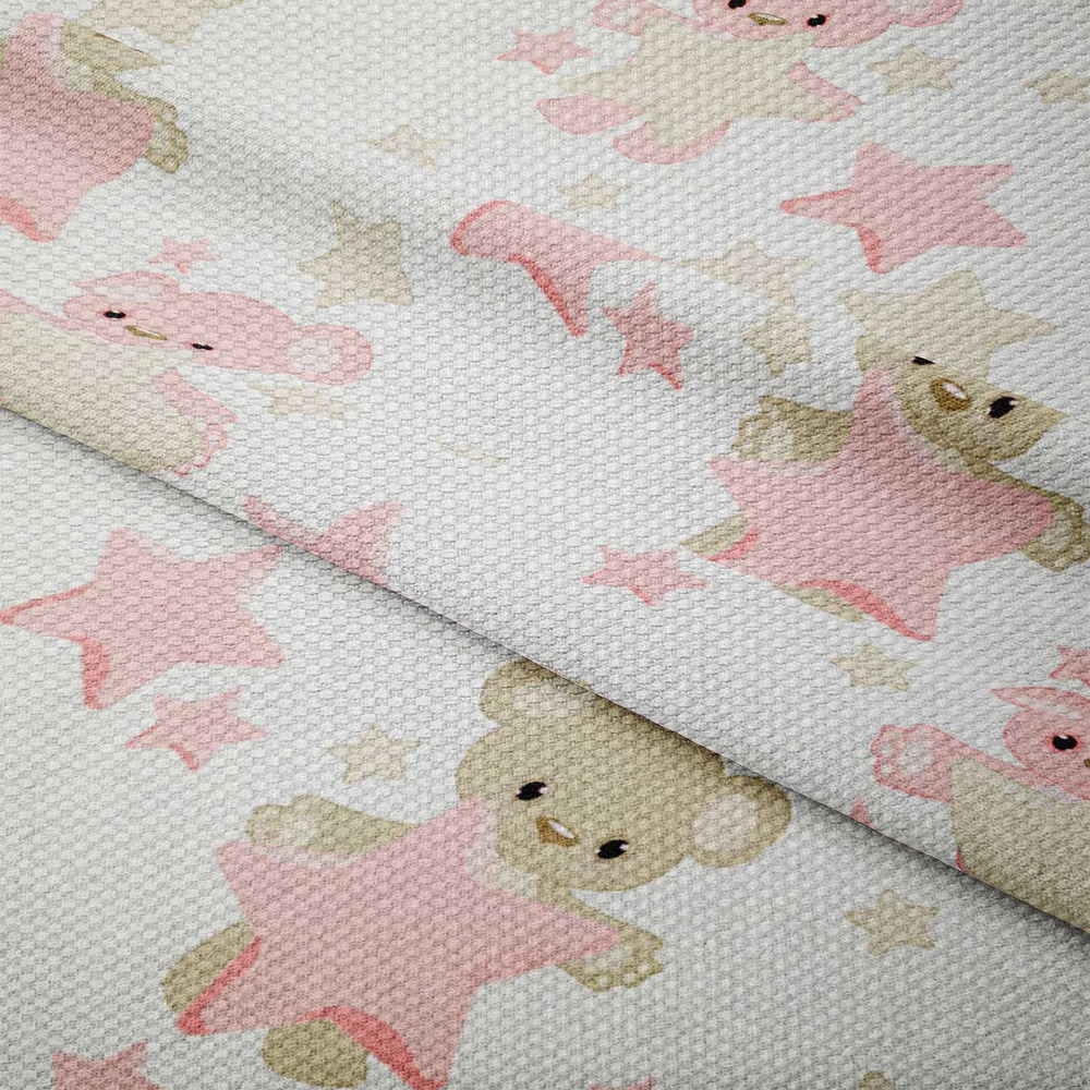 Nepromokavá tkanina – Teddy bear (pink)