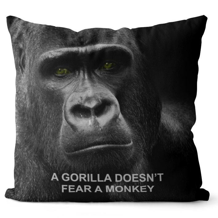 Polštář Gorilla doesn´t fear (Velikost: 55 x 55 cm)