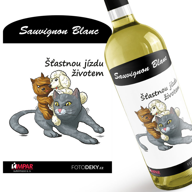 Víno Šťastnou jízdu – kočka (Druh Vína: Bílé víno)