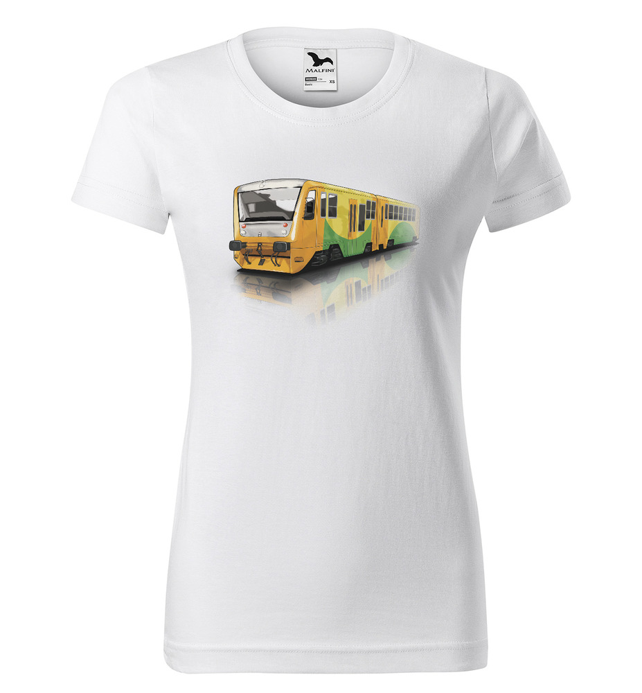 Tričko Regionální vlak (Velikost: XS, Typ: pro ženy, Barva trička: Bílá)