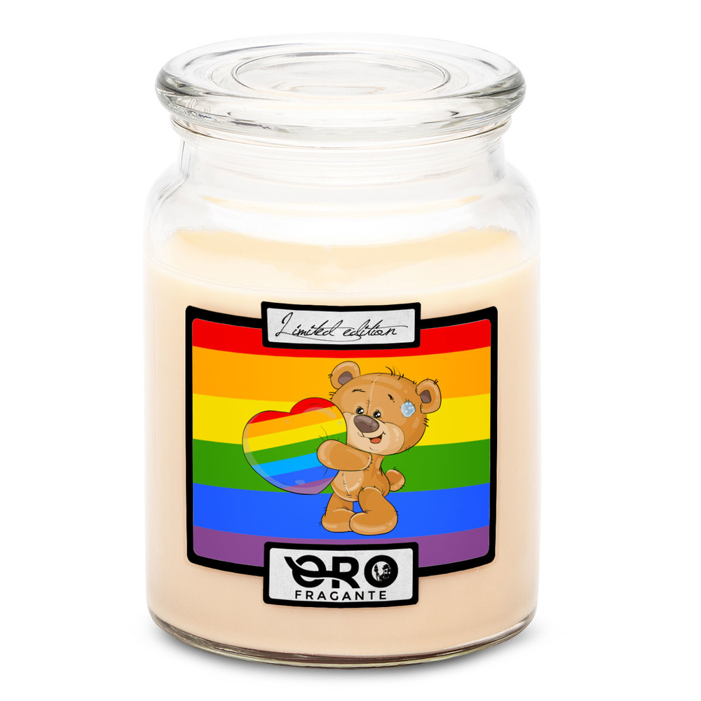 Svíčka LGBT Bear (Vůně svíčky: Vanilka)